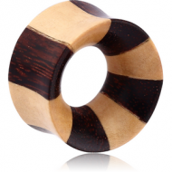 ORGANIC WOODEN TUNNEL TAMARIND DOUBLE FLARED CROCODILE WOOD STRIPED