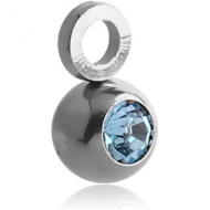SURGICAL STEEL JEWELLED BALL FOR BALL CLOSURE RING WITH HOOP PIERCING