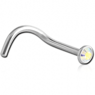 SURGICAL STEEL VALUE JEWELLED CURVED NOSE STUD PIERCING
