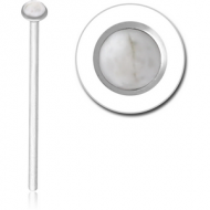 SURGICAL STEEL SEMI PRECIOUS CABOCHON STRAIGHT NOSE STUD PIERCING