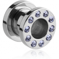 STAINLESS STEEL JEWELLED THREADED TUNNEL PIERCING