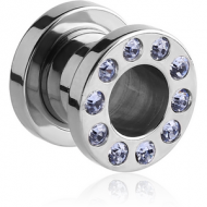 STAINLESS STEEL JEWELLED THREADED TUNNEL