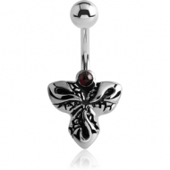 SURGICAL STEEL KOOL KATANA NAVEL BANANA WITH GARNET