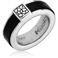 SURGICAL STEEL KOOL KATANA RING WITH LEATHER