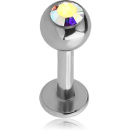 SURGICAL STEEL JEWELLED LABRET PIERCING
