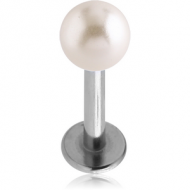 SURGICAL STEEL LABRET WITH SYNTHETIC PEARL