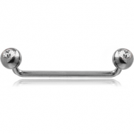 TITANIUM LONG 90 DEGREE DOUBLE JEWELLED STAPLE BARBELL PIERCING