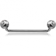 TITANIUM LONG 90 DEGREE DOUBLE JEWELLED STAPLE BARBELL