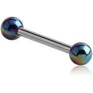 SURGICAL STEEL MICRO BARBELL WITH AB COATED UV ACRYLIC BALLS PIERCING