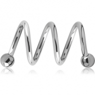 SURGICAL STEEL 3 TWISTS CORKSCREW MICRO BARBELL PIERCING