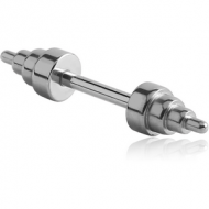 SURGICAL STEEL MICRO BARBELL WITH MINI DUMBBELLS PIERCING