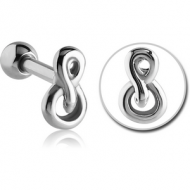 SURGICAL STEEL TRAGUS MICRO BARBELL - INFINITY SNAKE PIERCING