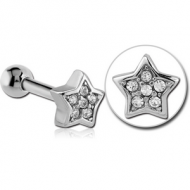 SURGICAL STEEL JEWELLED TRAGUS MICRO BARBELL - STAR
