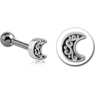 SURGICAL STEEL TRAGUS MICRO BARBELL - CRECENT PIERCING