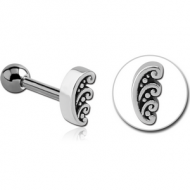 SURGICAL STEEL TRAGUS MICRO BARBELL - FILIGREE PIERCING