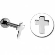 SURGICAL STEEL CROSS TRAGUS MICRO BARBELL