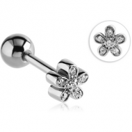 SURGICAL STEEL JEWELLED TRAGUS MICRO BARBELL