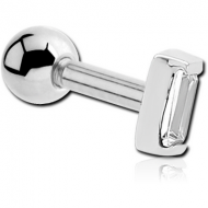 SURGICAL STEEL JEWELLED TRAGUS MICRO BARBELL - SQUARE