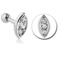 SURGICAL STEEL JEWELLED TRAGUS MICRO BARBELL - EYE