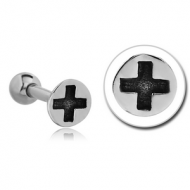 SURGICAL STEEL TRAGUS MICRO BARBELL - SCREW HEAD PIERCING
