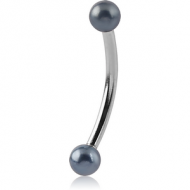 SURGICAL STEEL CURVED MICRO BARBELL WITH ANODISED BALLS PIERCING