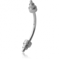 SURGICAL STEEL CURVED MICRO BARBELL WITH MINI DUMBBELLS PIERCING