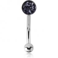 SURGICAL STEEL GLITTERLINE CUP CURVED MICRO BARBELL