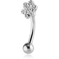 SURGICAL STEEL FANCY CURVED MICRO BARBELL - SNOWFLAKE