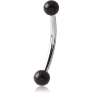 SURGICAL STEEL CURVED MICRO BARBELL WITH UV ACRYLIC BALLS