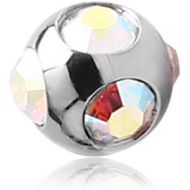 SURGICAL STEEL MULTI JEWELLED MICRO BALL