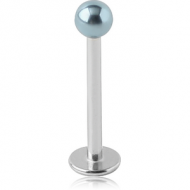SURGICAL STEEL MICRO LABRET WITH ANODISED BALL PIERCING