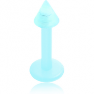 UV ACRYLIC FLEXIBLE MICRO LABRET WITH GLOW IN THE DARK CONE PIERCING