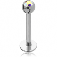 SURGICAL STEEL JEWELLED MICRO LABRET PIERCING