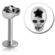 SURGICAL STEEL MICRO LABRET WITH ATTACHMENT - SKULL PIERCING