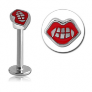 SURGICAL STEEL MICRO LABRET WITH ATTACHMENT - TEETH PIERCING