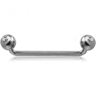 TITANIUM LONG 90 DEGREE DOUBLE JEWELLED STAPLE MICRO BARBELL PIERCING