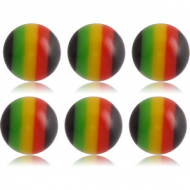 PACK OF 6 UV RASTA MICRO BALL