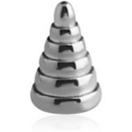 SURGICAL STEEL RIBBED CONE PIERCING