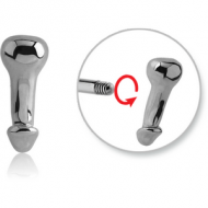 SURGICAL STEEL MICRO THREADED PENIS ATTACHMENT PIERCING