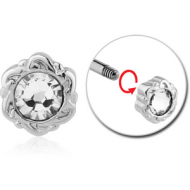 SURGICAL STEEL MICRO THREADED JEWELLED ATTACHMENT PIERCING