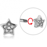SURGICAL STEEL MICRO THREADED JEWELLED ATTACHMENT - STAR PIERCING