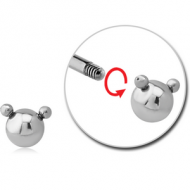 SURGICAL STEEL MICRO ATTACHMENT FOR 1.2MM THREADED PINS - BEAR PIERCING