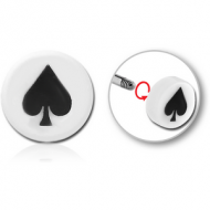 ACRYLIC MICRO ROUND PLAY CARD-SPADE