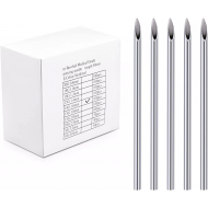 BOX OF 100 STAINLESS STEEL NEEDLES (NON-STERILISED) PIERCING