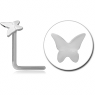 SURGICAL STEEL BUTTERFLY 90 DEGREE NOSE STUD
