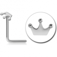 SURGICAL STEEL CROWN 90 DEGREE NOSE STUD