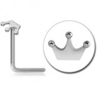 SURGICAL STEEL CROWN 90 DEGREE NOSE STUD PIERCING