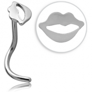 SURGICAL STEEL LIPS CURVED NOSE STUD PIERCING