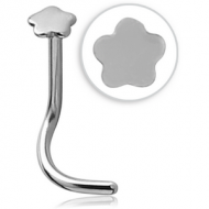 SURGICAL STEEL FLOWER CURVED NOSE STUD