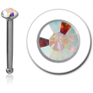SURGICAL STEEL OPTIMA CRYSTAL JEWELLED NOSE BONE WITH STONE BONDING PIERCING